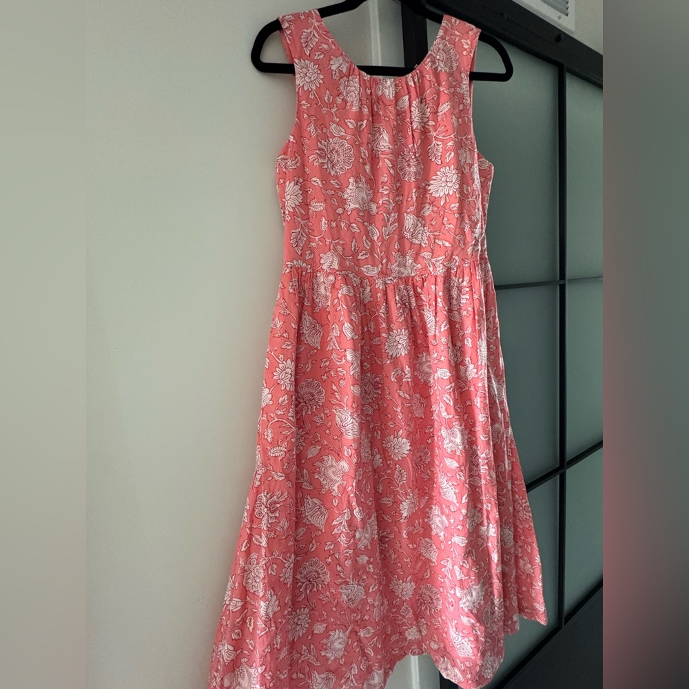 J. Crew Pink Floral Midi Dress